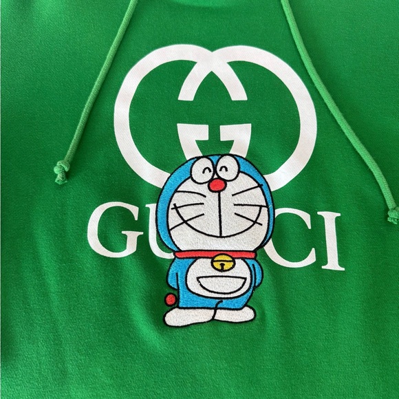 Doraemon x Gucci Green Hoodie - Picture 3 of 9